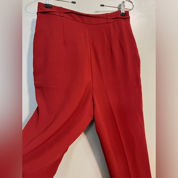 H&M Womens Rusty Red Straight High Waist Dress Pants Carrier Office Size 6 - Picture 6 of 11
